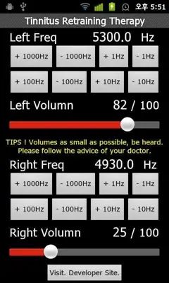 Tinnitus Retraining Therapy android App screenshot 1