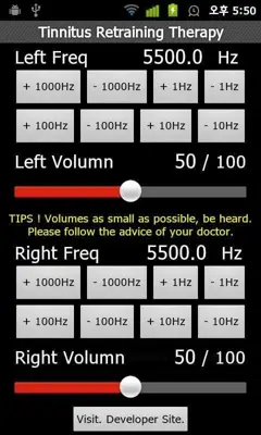 Tinnitus Retraining Therapy android App screenshot 2